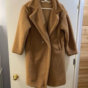 Women's Tan Teddy Coat